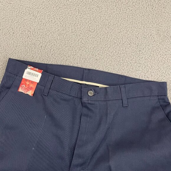 LEE Performance Khakis Men 36x32 Navy Flat Front Wrinkle Free  NEW/DEFECT - Picture 4 of 13